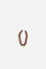 Cortefiel Triple beaded necklace Maroon