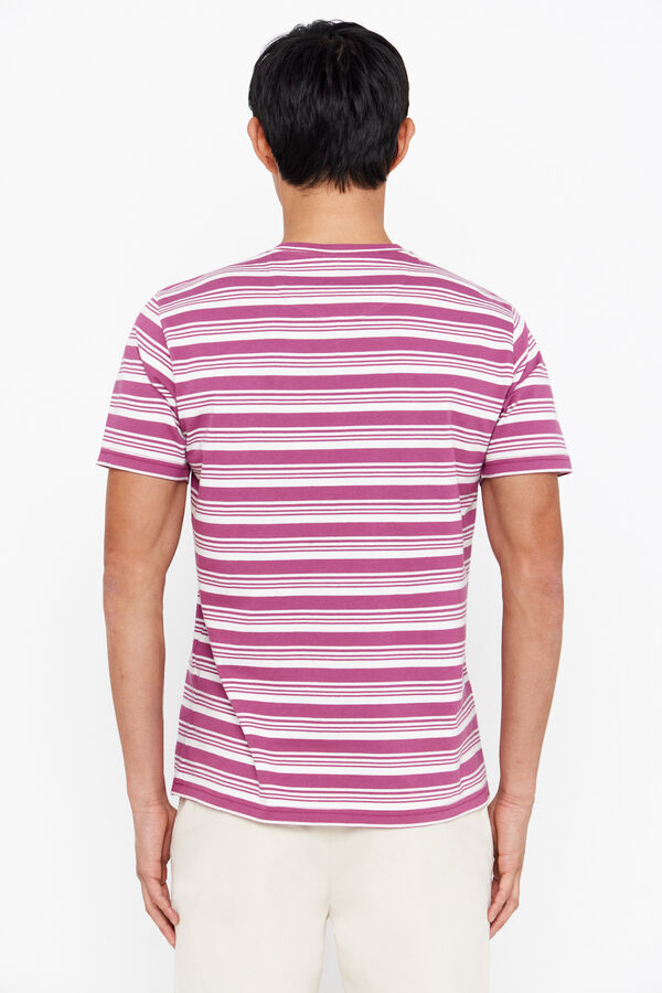 Cortefiel Striped T-shirt Maroon