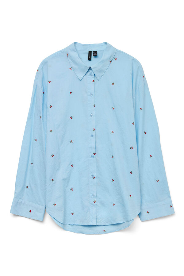 Vero Moda Camisa básica com bordado Azul