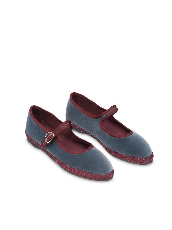 Flabelus Mery Jane de terciopelo Gris