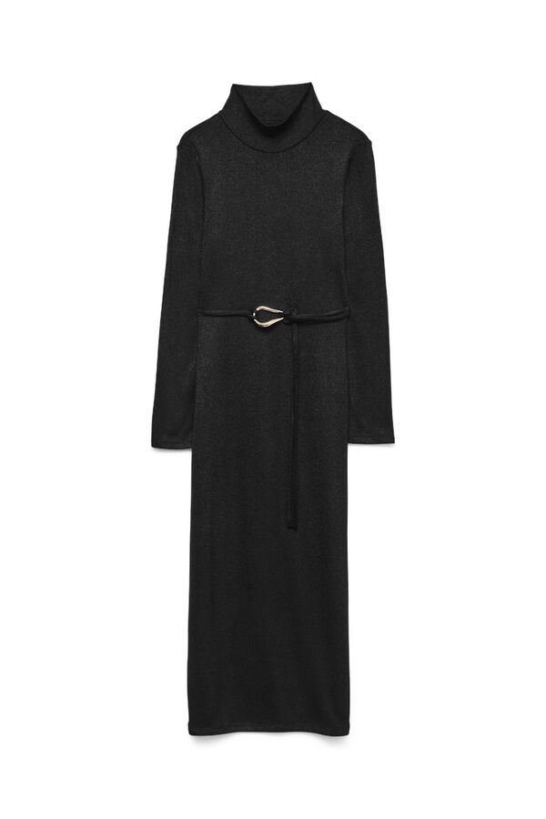 Vero Moda Vestido midi de malha com gola malha Preto