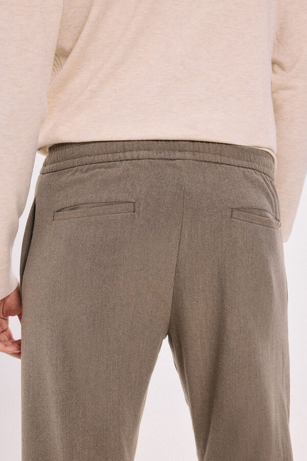 Jack & Jones Calças clássicas com cós elástico Castanho