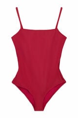 Cortefiel Square neck sculpting swimsuit Red