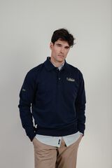 elPulpo Sweatshirt unisex com gola rugby Azul