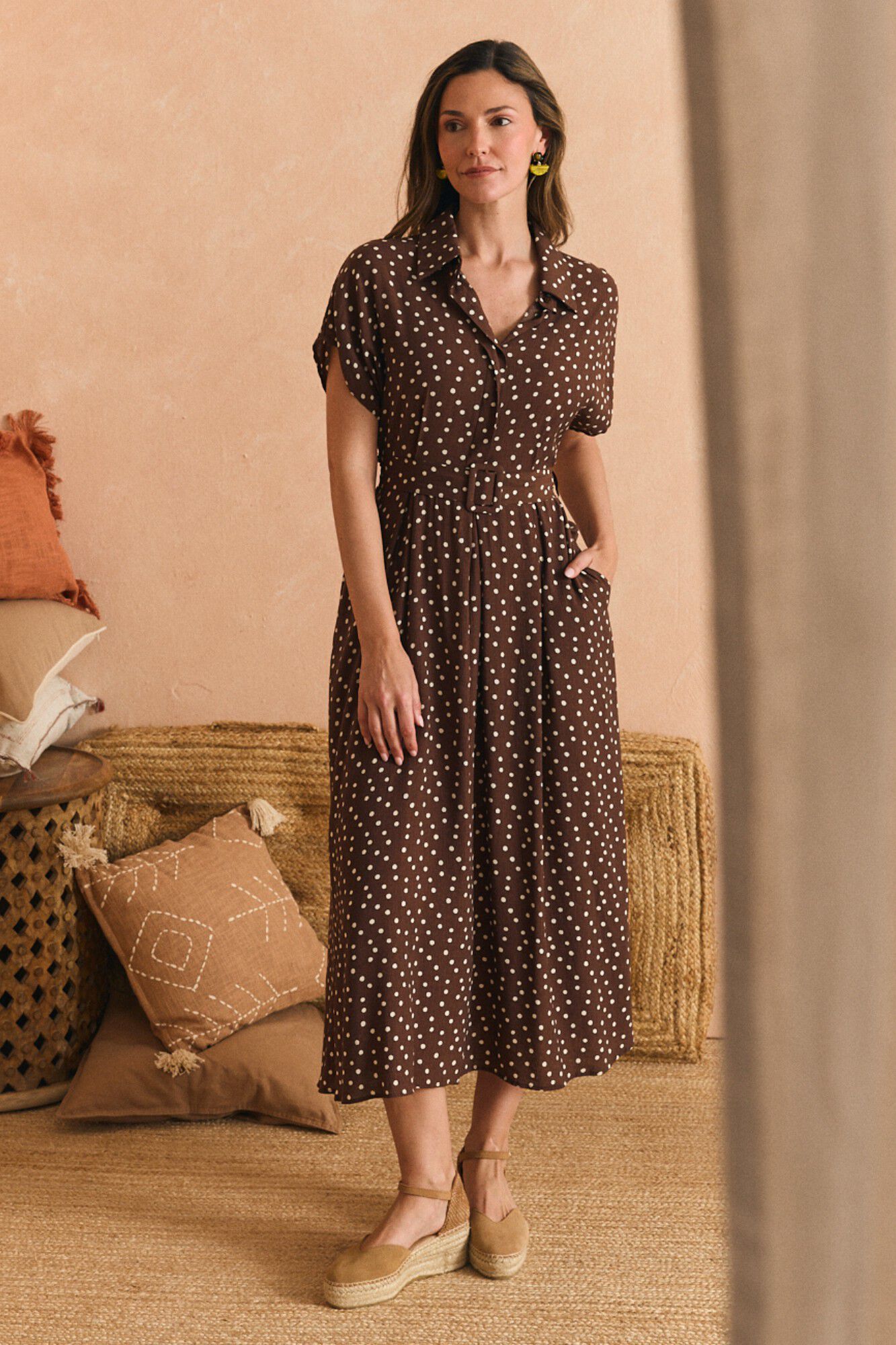 Pol&iacute;n Et Moi Vestido midi Vela