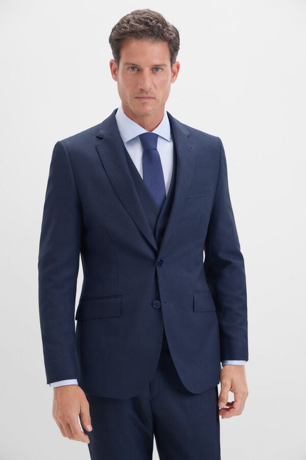 Cortefiel Serie XXI checked blazer Navy