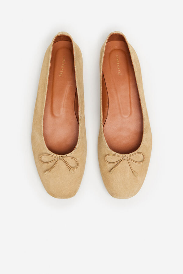Cortefiel Leather ballet flat Nude
