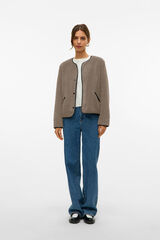 Vero Moda Casaco curta de borrego Castanho