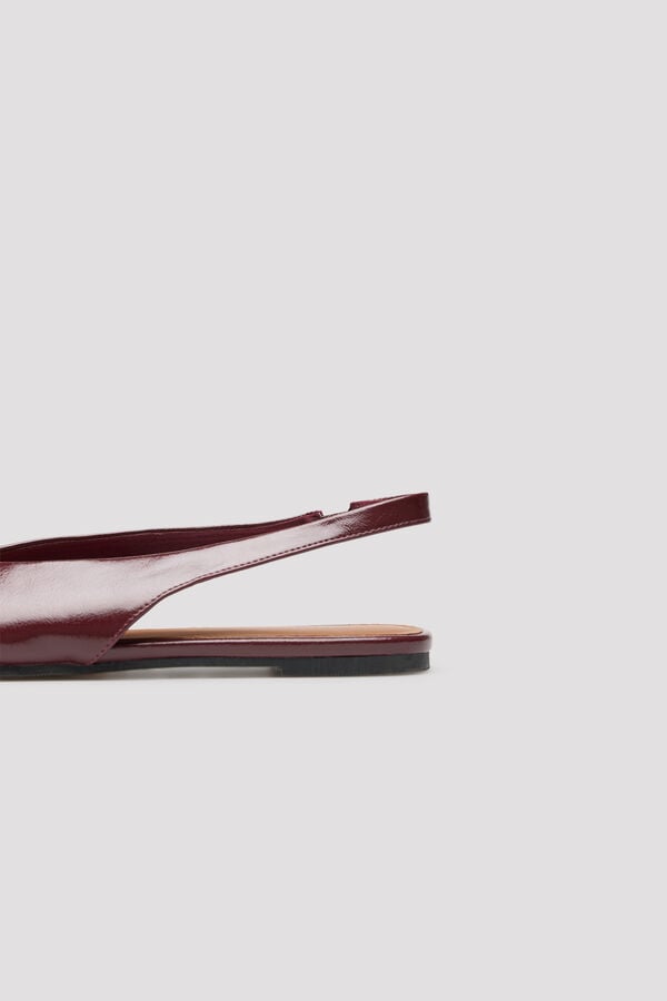 Cortefiel Square toe mule ballet flats Maroon