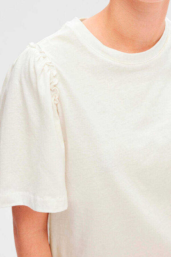 Selected Femme T-shirt de manga curta  Branco
