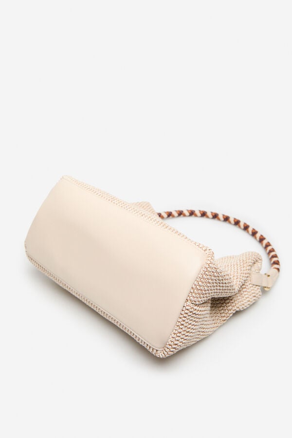 Cortefiel Slouch bag with braided strap Ivory
