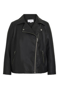 Cortefiel Faux leather biker jacket  Black