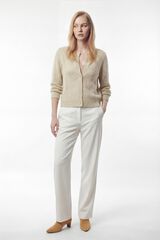 Vila Casaco de malha de malha Ecru