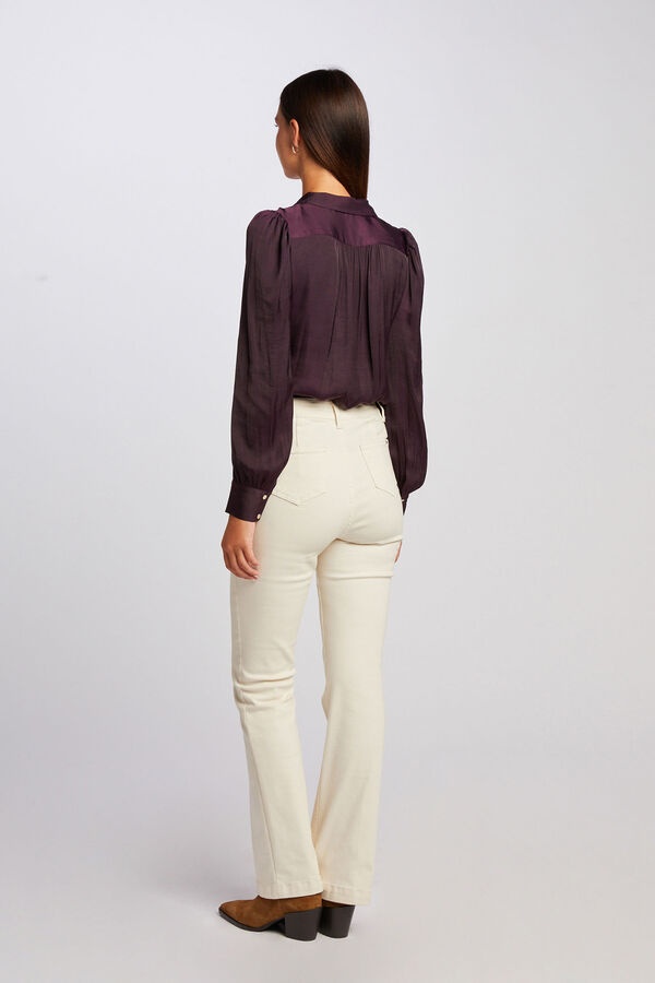 Morgan Camisa manga larga satinada Morado