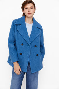 Cortefiel Double-breasted coat Blue