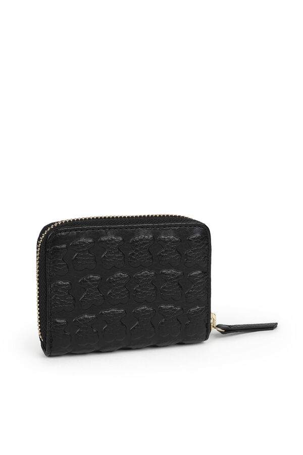 Cortefiel Sherton medium black leather purse Black