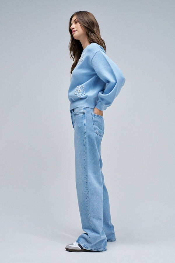 Salsa Jeans Camisola de malha com pérolas Azul