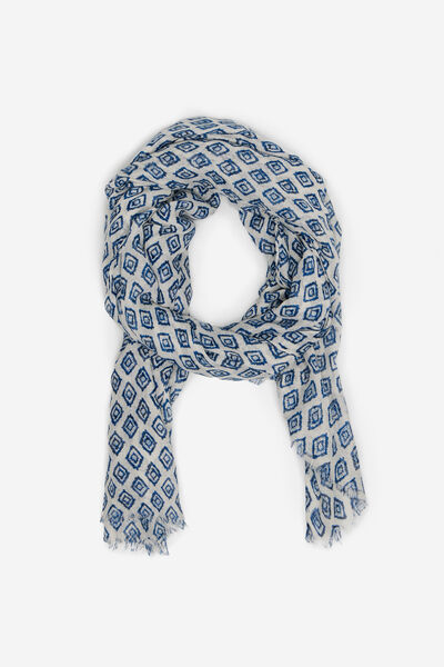 Cortefiel Geometric scarf Blue