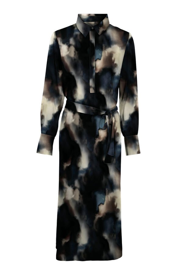 Vero Moda Vestido camisa midi Preto