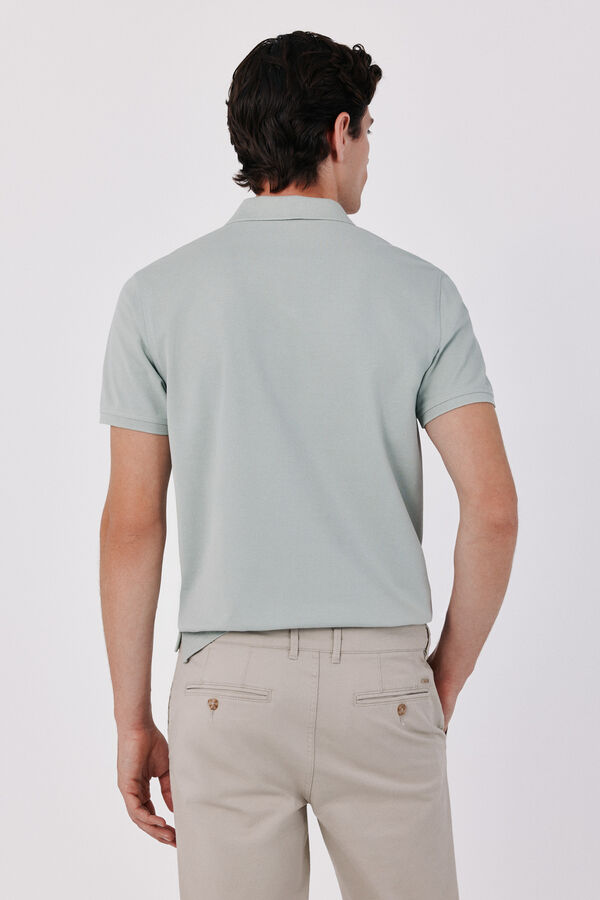 Cortefiel Piqu&eacute; slim polo shirt Blue