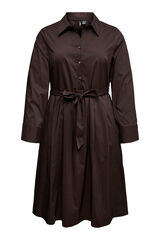 Vero Moda Curve Vestido midi camisero talla grande Marrón oscuro
