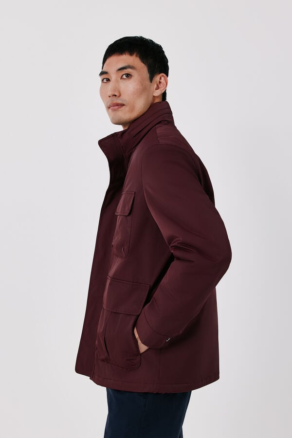 Cortefiel Field jacket with 3 pockets Maroon