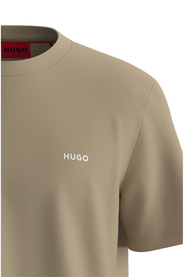 HUGO Short sleeve T-shirt Beige
