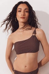 Cortefiel Asymmetric bikini top Brown