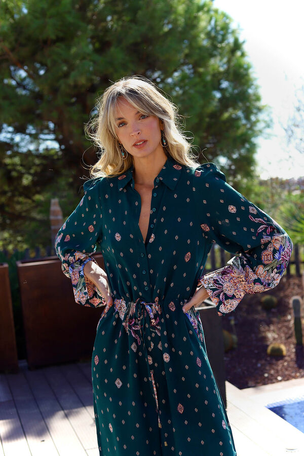 Jaase Macacão Rita com estampado Estella Preto