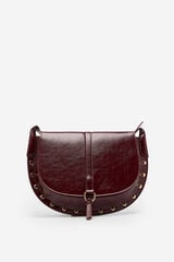 Cortefiel Crossbody bag with flap and tachahs Maroon