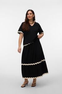 Vero Moda Curve Fada midi detalhes bordados tamanho grande