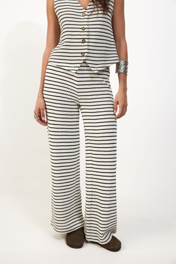 Slowlove Pantal&oacute;n de punto Printed white
