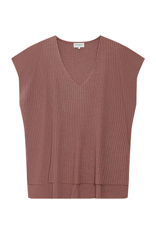 Grace & Mila Top de malha Lurex Laranja