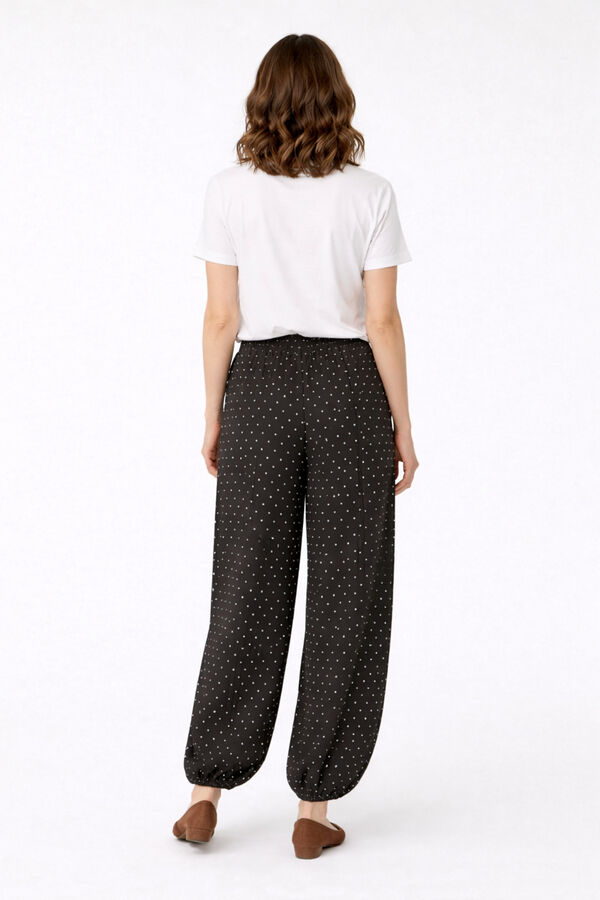 Vila Cal&ccedil;a comprida balloon acetinada Preto