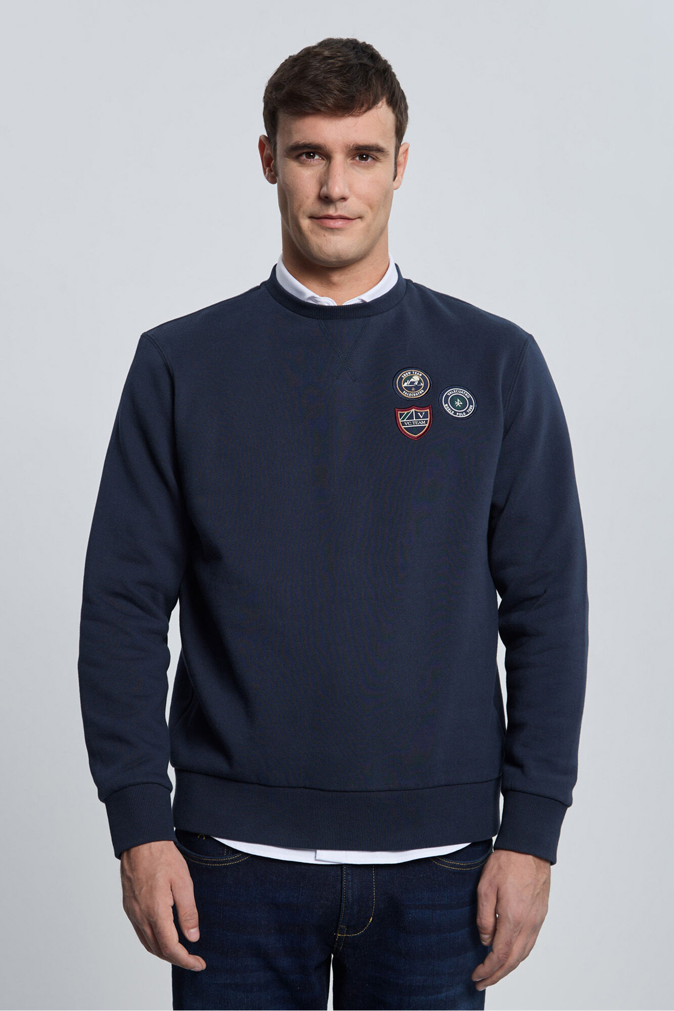 Valecuatro Sudadera 3 escudos azul marino