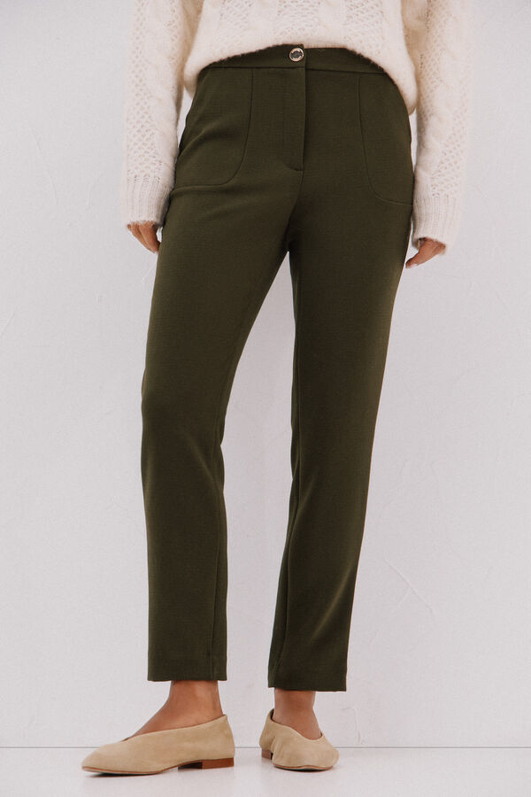 Cortefiel Comfort stretch pants Kaki