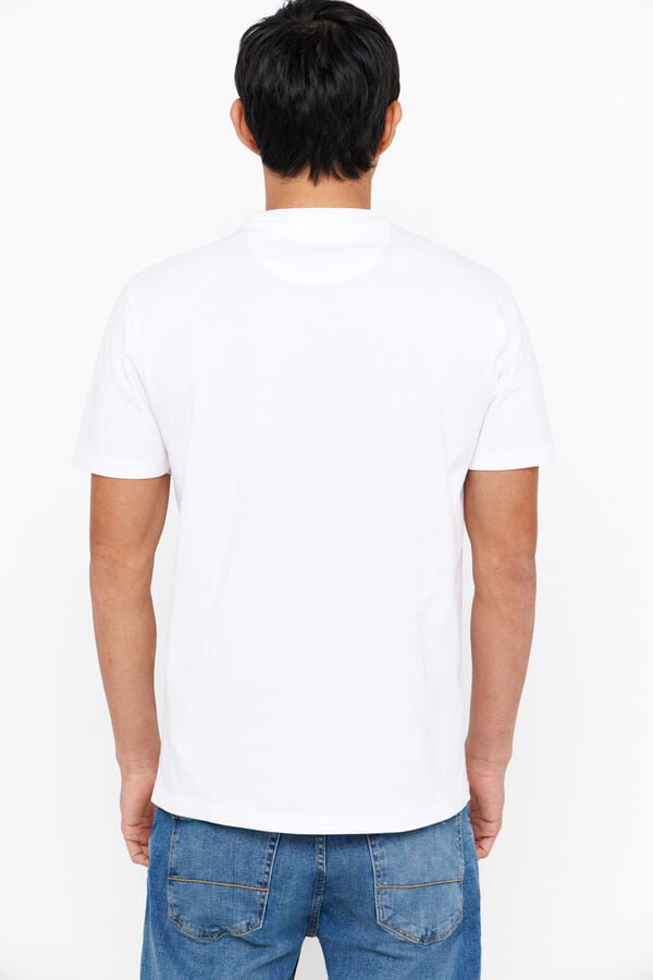 Cortefiel Camiseta basica bolsillo Blanco