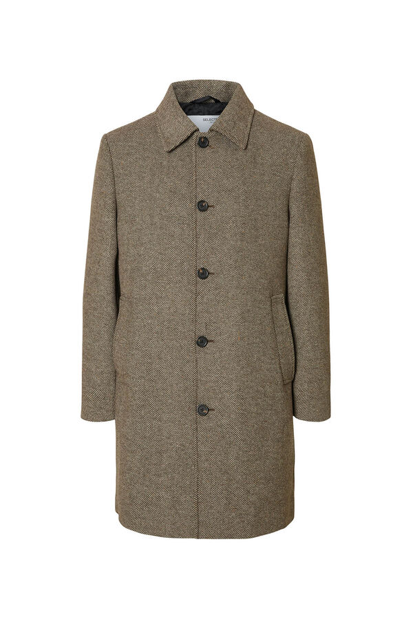 Selected Sobretudo longo de lã Castanho