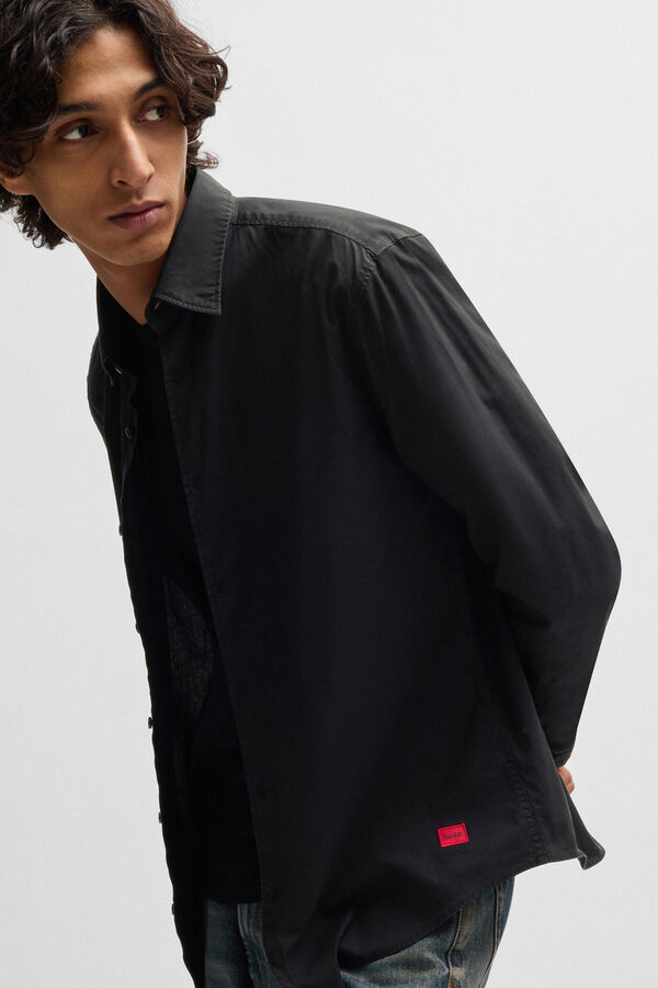 HUGO Camisa de manga comprida Preto