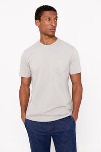 Cortefiel Camiseta basica bolsillo gris