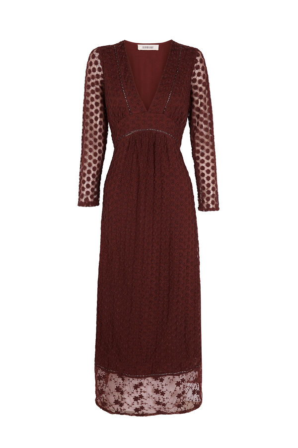 Slowlove Vestido largo de tul Marrón