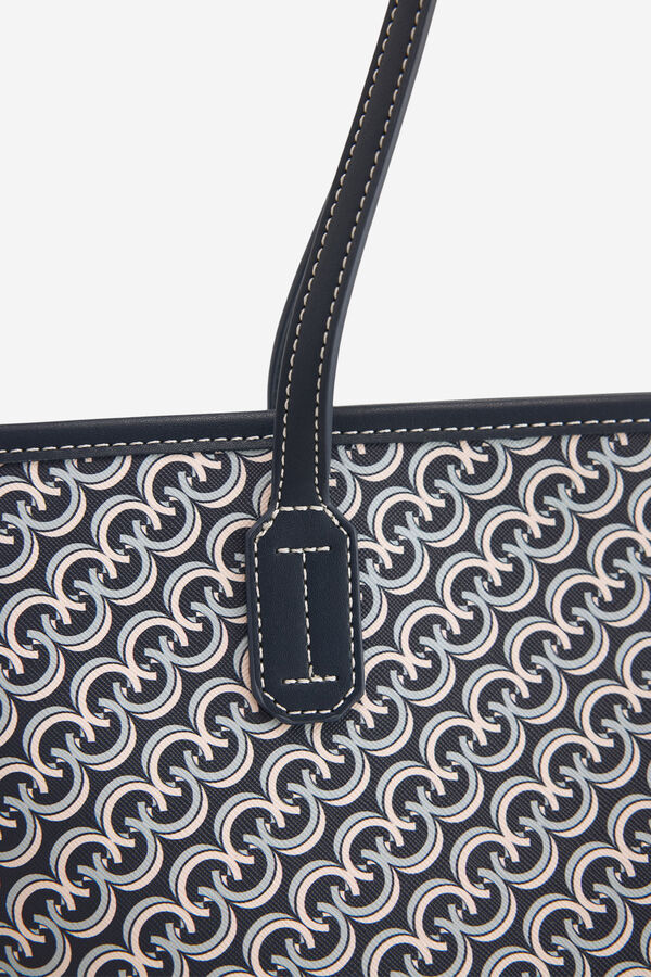 Cortefiel Bolsa de compras com monograma Azul