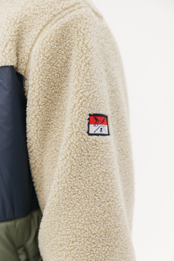 elPulpo Casaco combinada de nylon e borrego Tostado