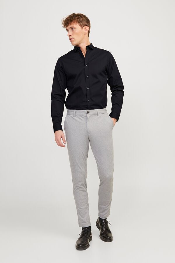 Jack & Jones Camisa slim fit em algod&atilde;o Preto