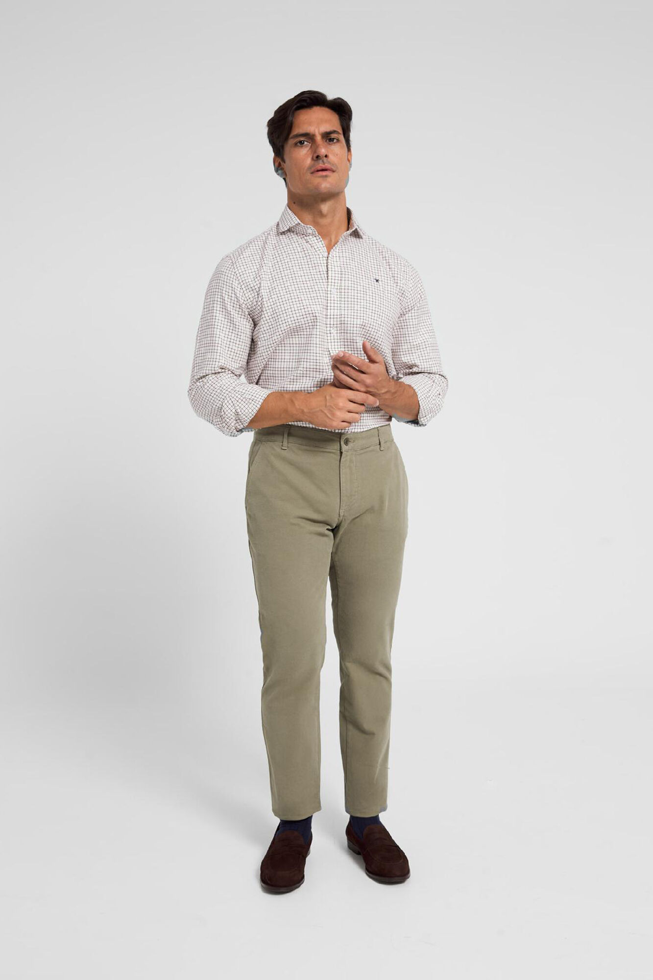 Camisa sport hunter cuadritos burdeos verde Camisas de hombre