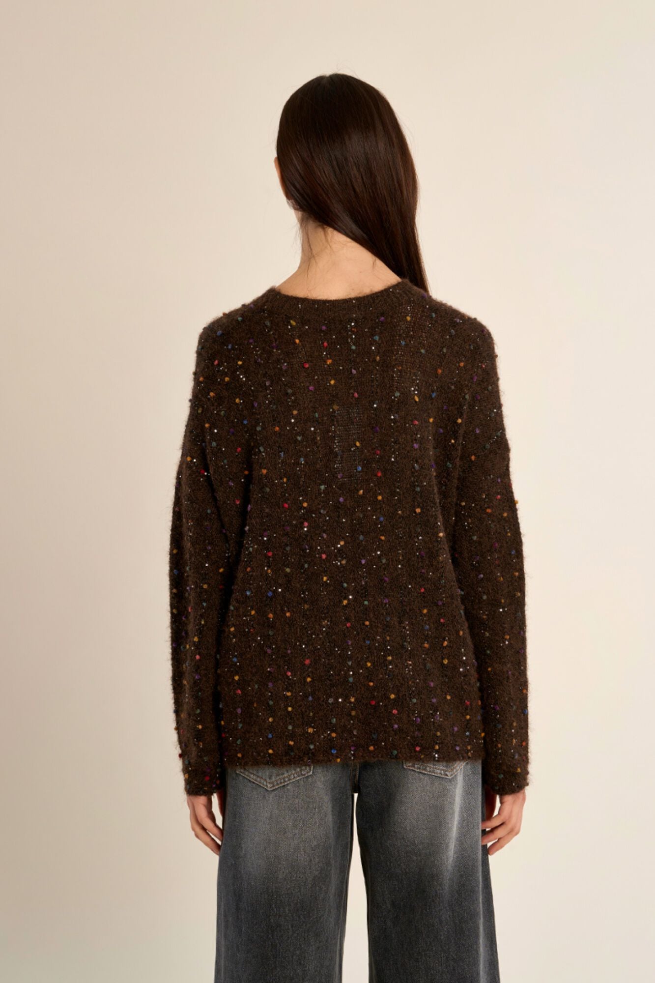 Molly Bracken Camisola de manga comprida com detalhe de bolinhas