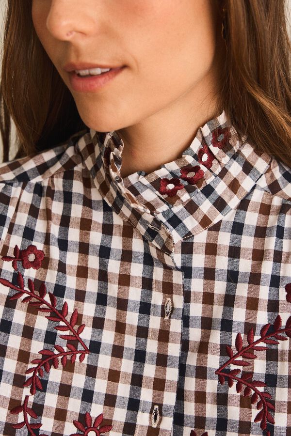 Pol&iacute;n Et Moi Camisa aos quadrados Margaux Castanho