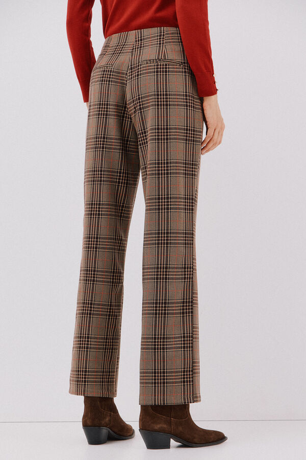 Cortefiel Women's plaid pants Nude