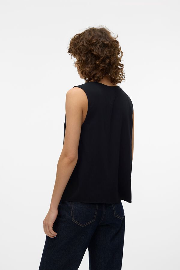 Vero Moda Top sem mangas e gola em bico Preto