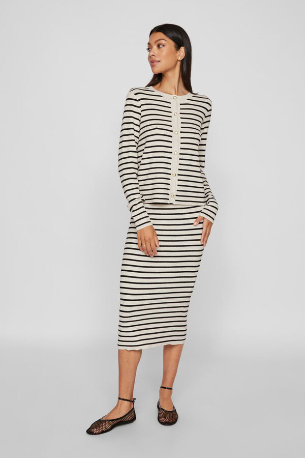 Vila Striped striped cardigan Grey